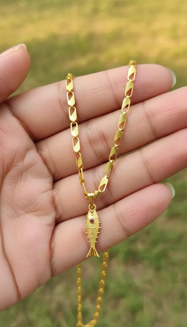 Gold_Stainless_Steel_Fish_Pendant_Necklace