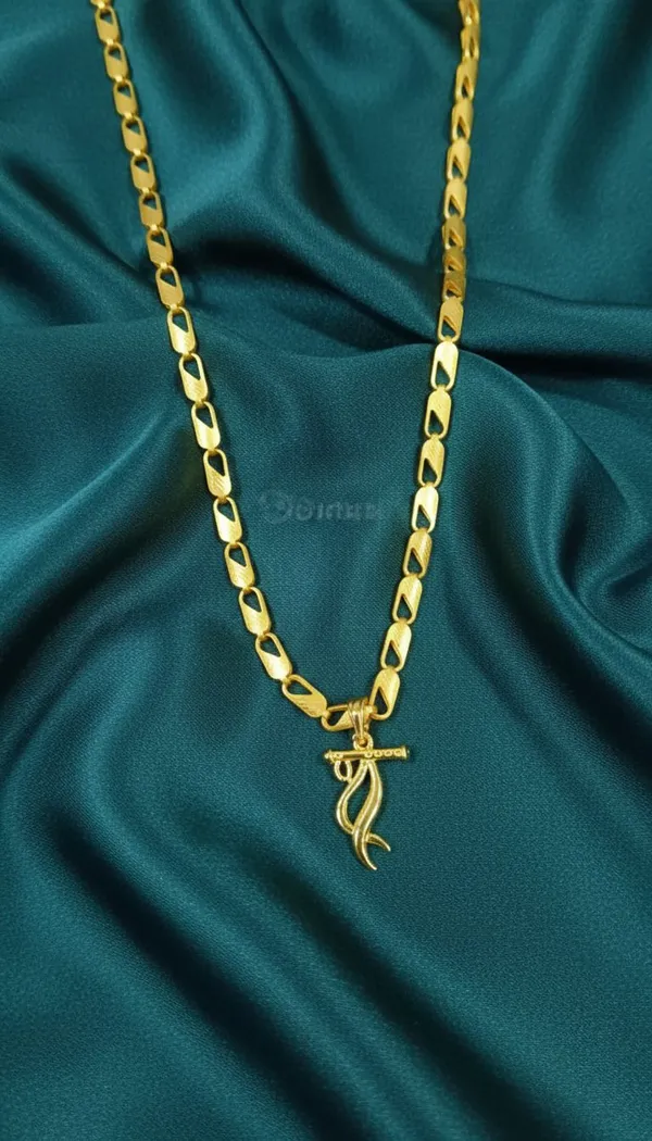 Gold_Stainless_Steel_Krishna_Flute_Pendant_Necklace