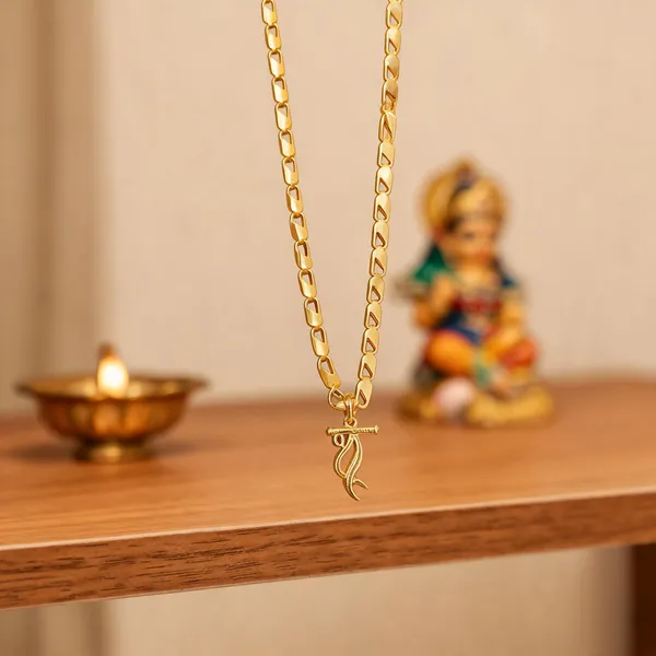 Gold_Stainless_Steel_Krishna_Flute_Pendant_Necklace