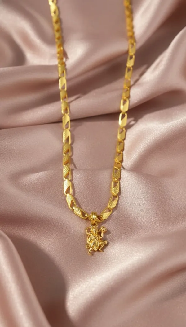 Gold_Stainless_Steel_Hanuman_Pendant_Necklace