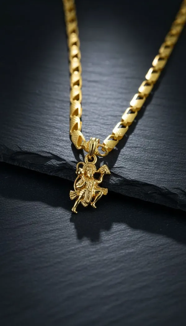 Gold_Stainless_Steel_Hanuman_Pendant_Necklace