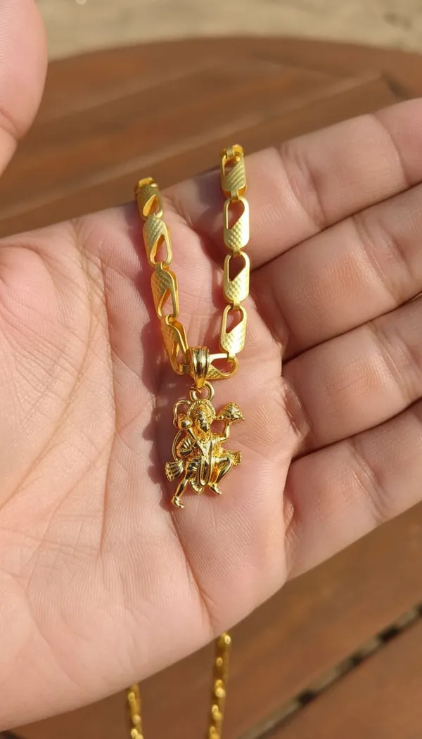Gold_Stainless_Steel_Hanuman_Pendant_Necklace