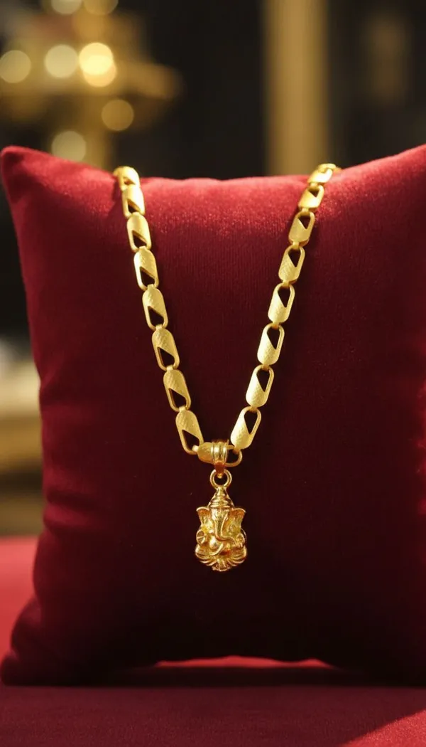 Gold_Stainless_Steel_Ganesha_Pendant_Necklace