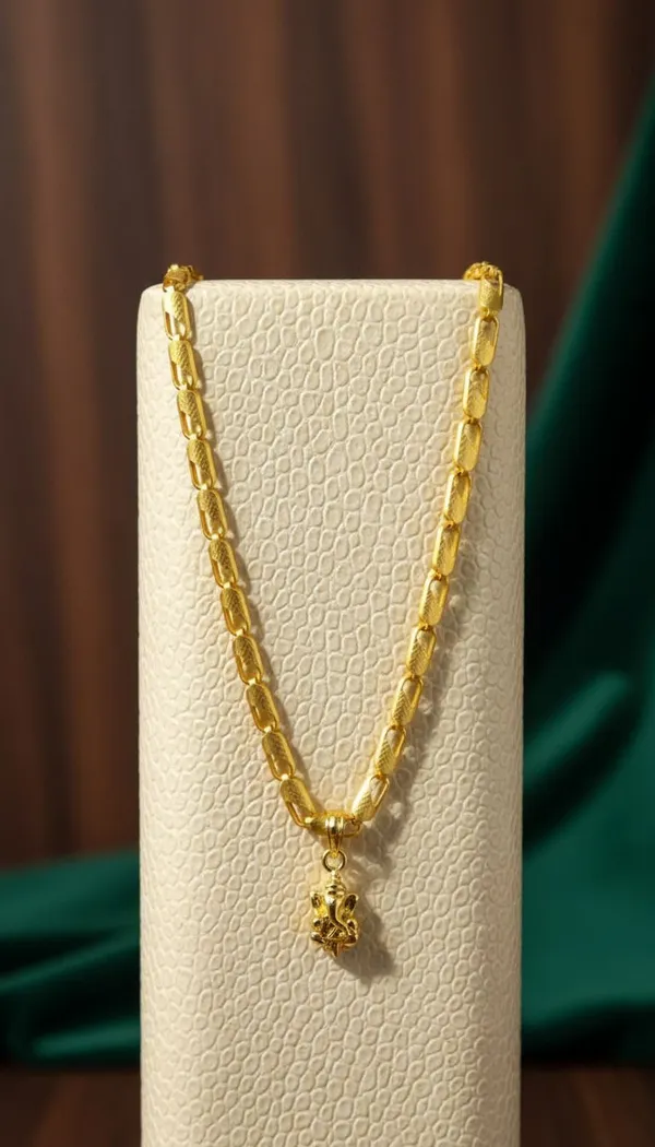 Gold_Stainless_Steel_Ganesha_Pendant_Necklace