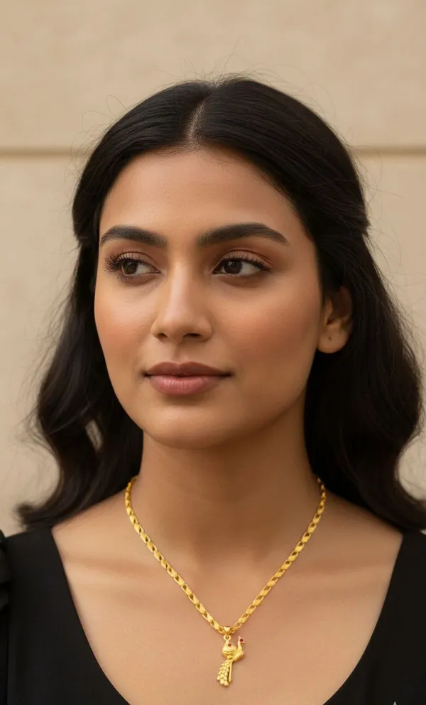 Gold_Stainless_Steel_Peacock_Pendant_Necklace