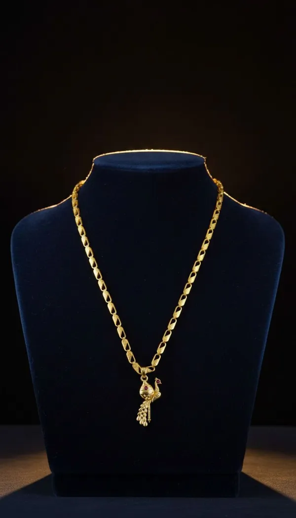 Gold_Stainless_Steel_Peacock_Pendant_Necklace