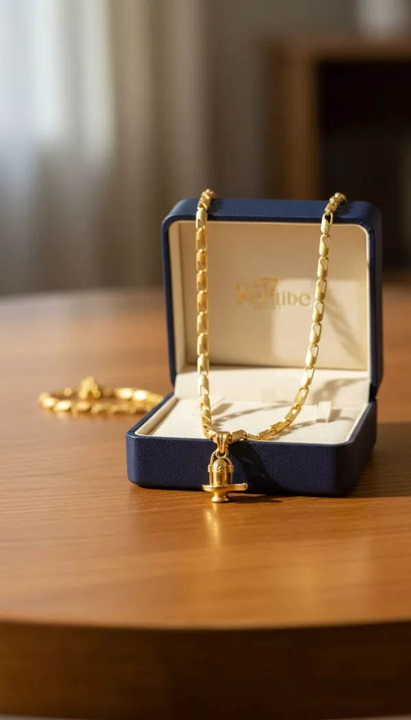 Gold_Stainless_Steel_Shivling_Pendant_Necklace