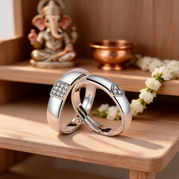 Silver_Stainless_Steel_Crown_Couple_Ring_Set