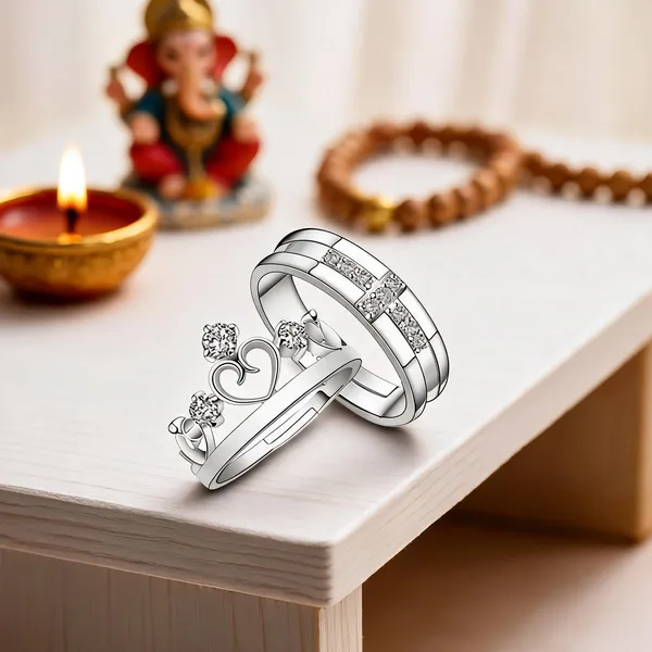 Silver_Stainless_Steel_Cross_Couple_Ring_Set