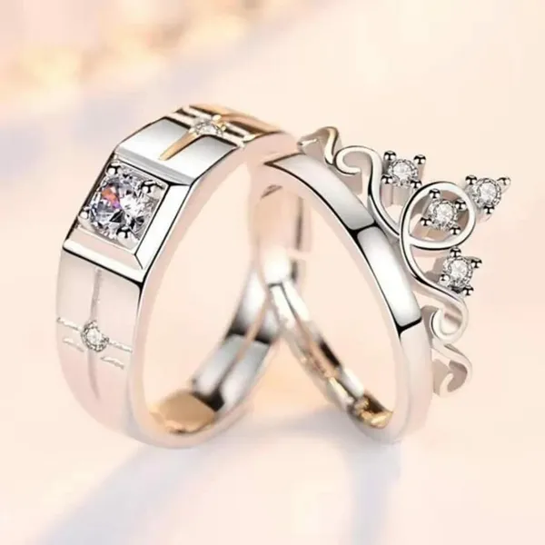 Silver_Stainless_Steel_Crown_Couple_Ring_Set