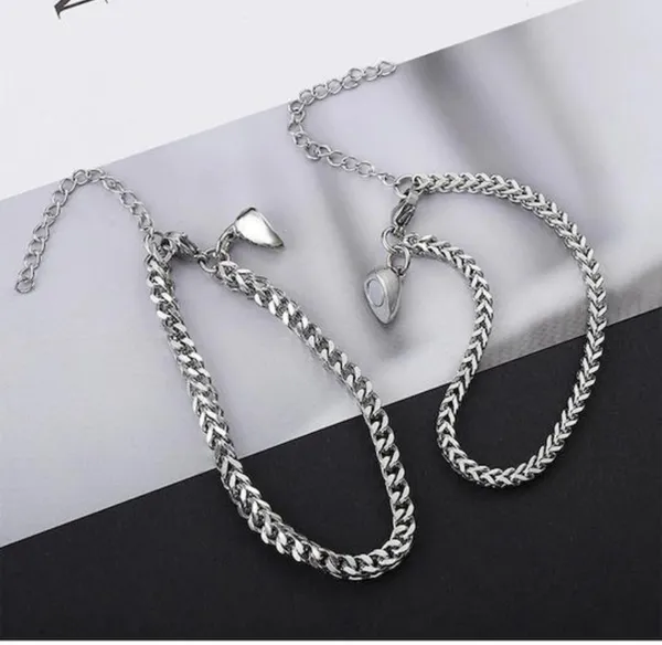 Silver_Stainless_Steel_Heart_Couple_Bracelet_Set
