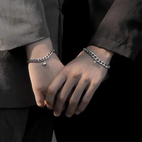 Silver_Stainless_Steel_Heart_Couple_Bracelet_Set