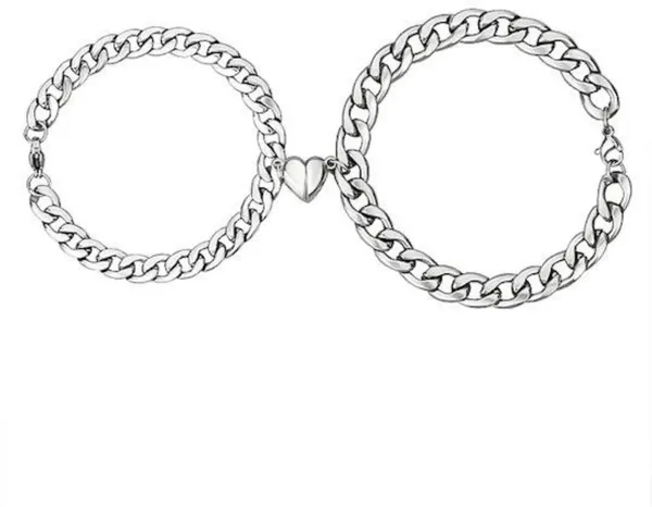 Silver_Stainless_Steel_Heart_Couple_Bracelet_Set