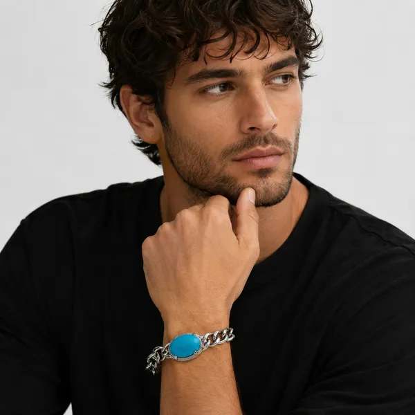 Blue_Silver_Stainless_Steel_Single_Bracelet