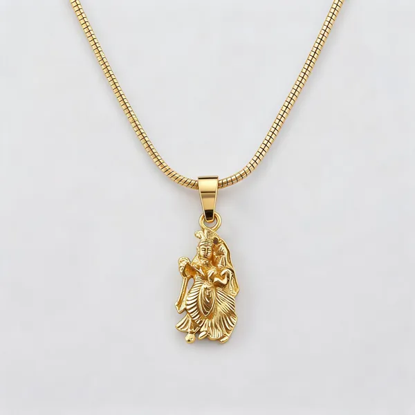 Gold_Stainless_Steel_Radha_Krishna_Pendant_Necklace