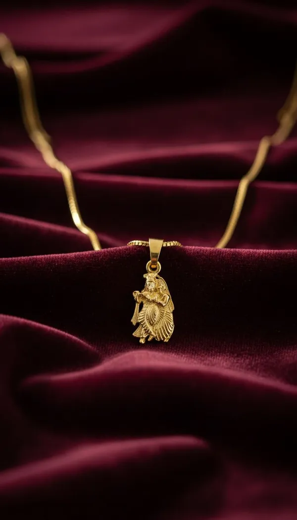 Gold_Stainless_Steel_Radha_Krishna_Pendant_Necklace