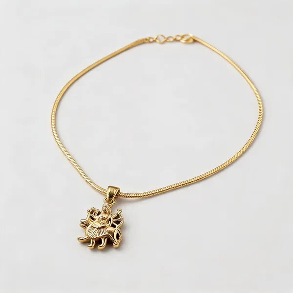 Gold_Stainless_Steel_Goddess_Durga_Pendant_Necklace