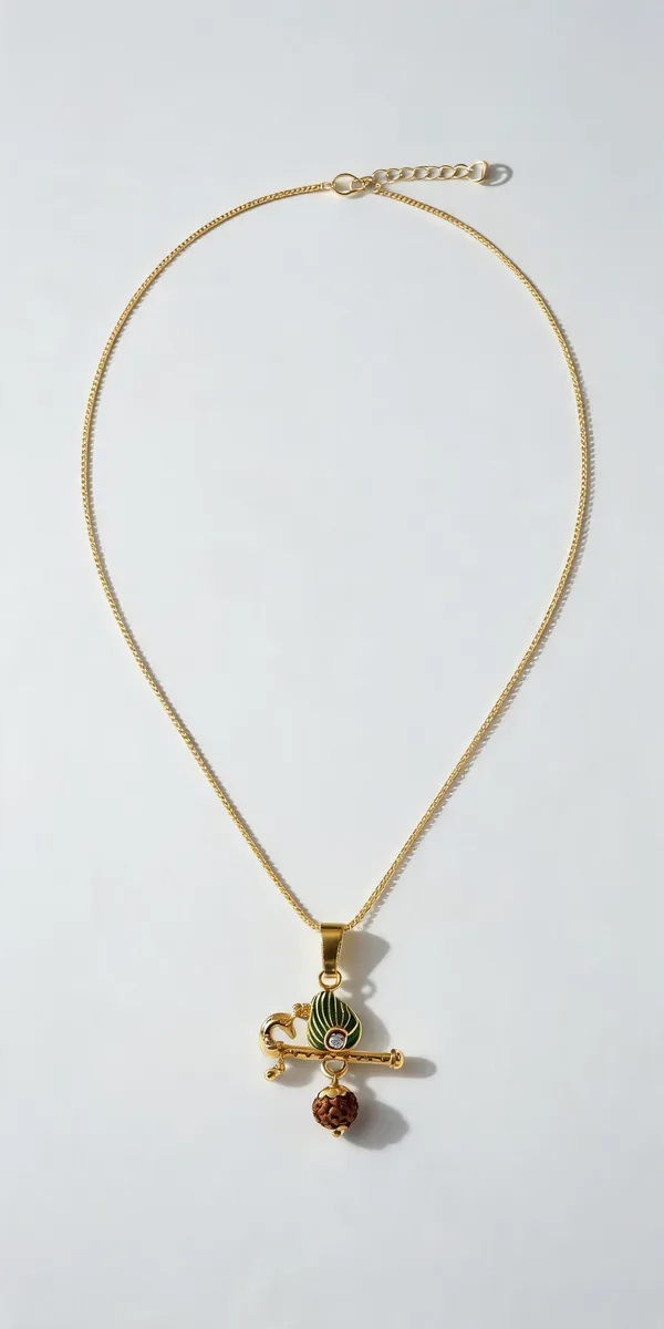 Gold_Stainless_Steel_Krishna_Flute_Mor_Pankh_Pendant_Necklace
