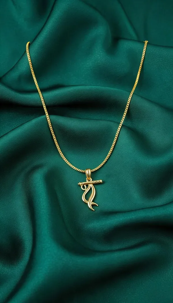 Gold_Stainless_Steel_Krishna_Bansuri_Pendant_Necklace