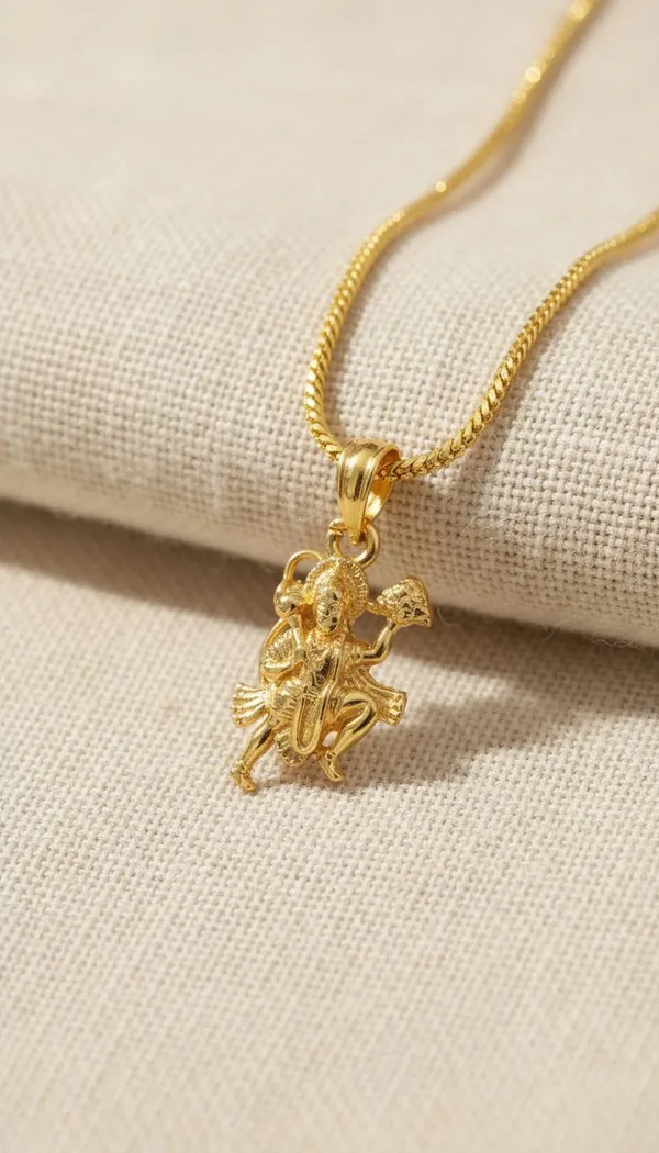 Gold_Stainless_Steel_Hanuman_Pendant_Necklace