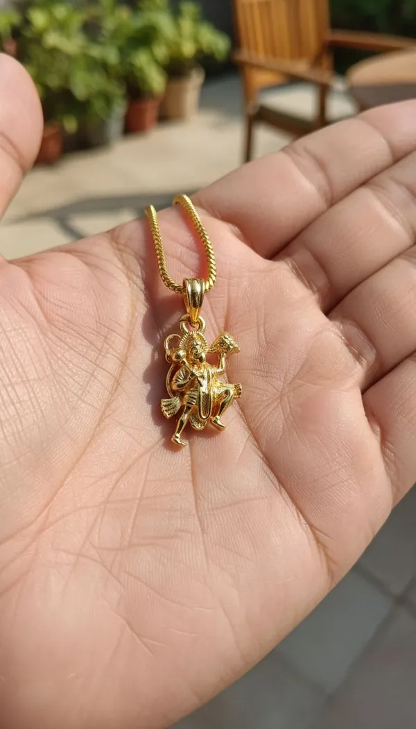 Gold_Stainless_Steel_Hanuman_Pendant_Necklace