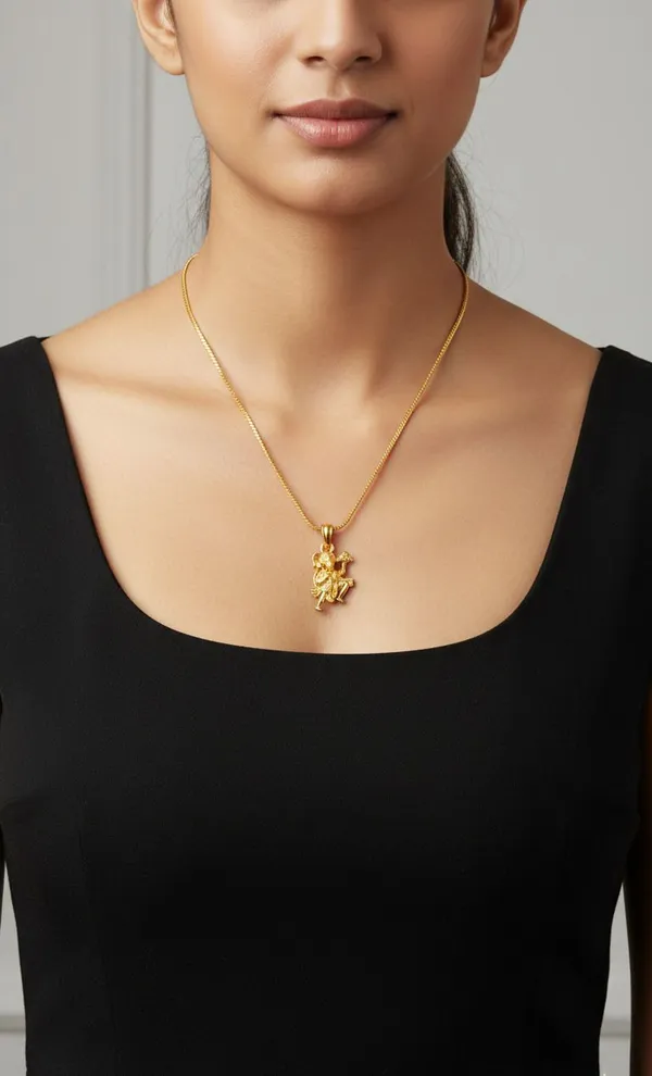 Gold_Stainless_Steel_Hanuman_Pendant_Necklace