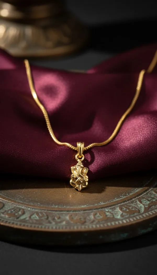 Gold_Stainless_Steel_Ganesha_Pendant_Necklace