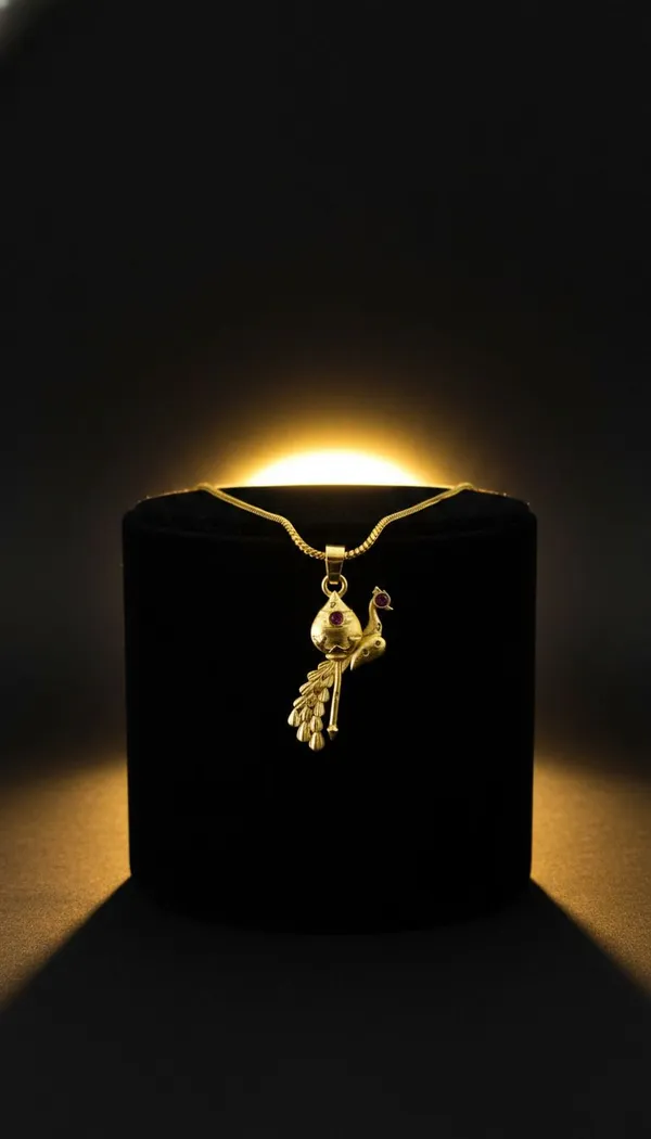 Gold_Stainless_Steel_Peacock_Pendant_Necklace