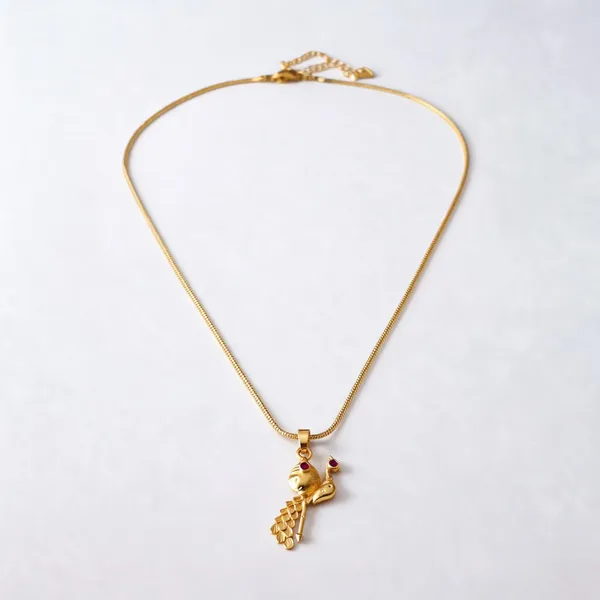 Gold_Stainless_Steel_Peacock_Pendant_Necklace