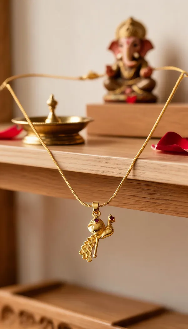 Gold_Stainless_Steel_Peacock_Pendant_Necklace