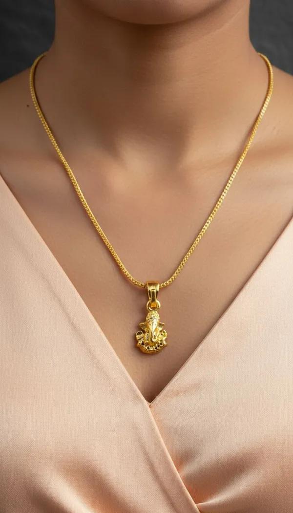 Gold_Stainless_Steel_Ganesha_Pendant_Necklace