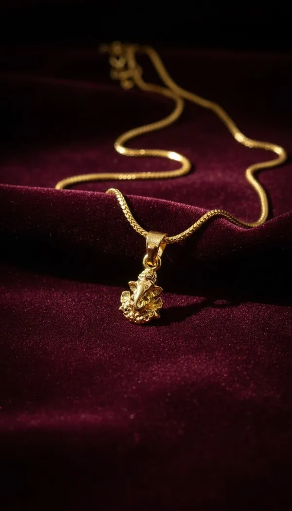 Gold_Stainless_Steel_Ganesha_Pendant_Necklace