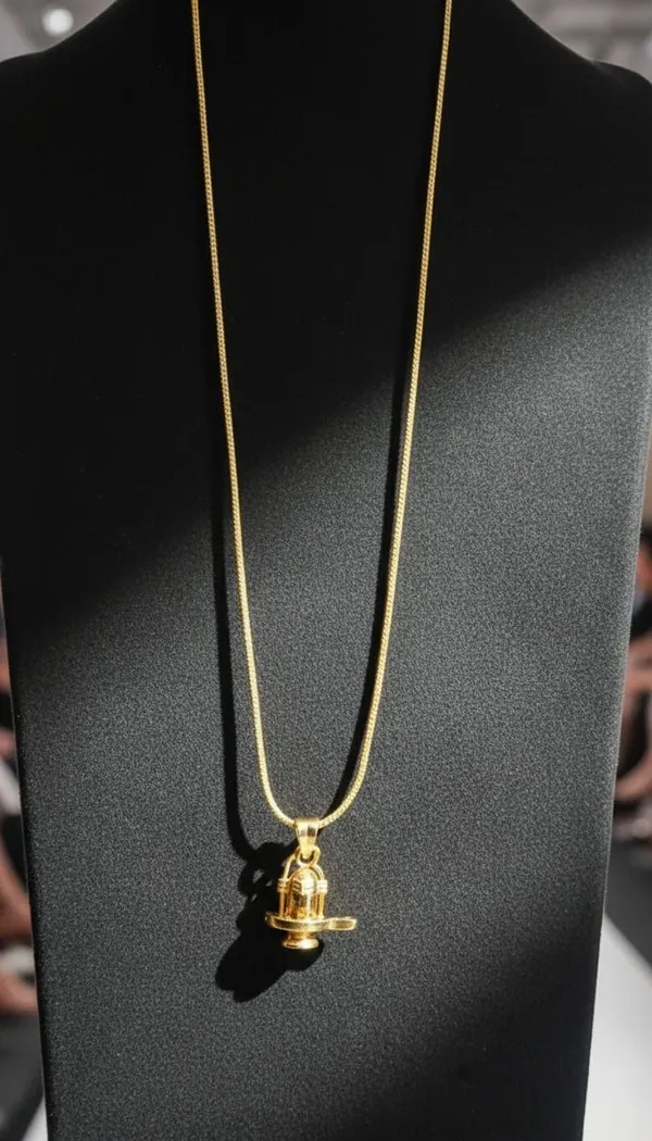 Gold_Stainless_Steel_Shivling_Pendant_Necklace