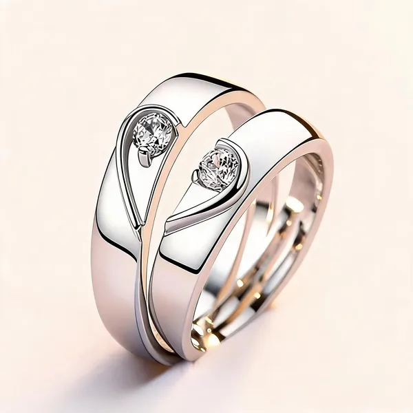 Silver_Stainless_Steel_Love_Theme_Couple_Ring_Set