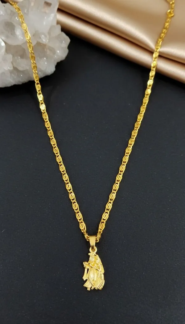 Gold_Stainless_Steel_Radha_Krishna_Pendant_Necklace