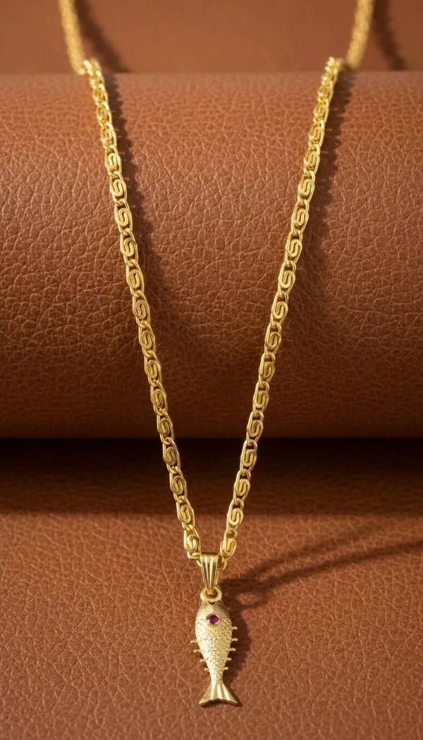 Gold_Stainless_Steel_Fish_Pendant_Necklace