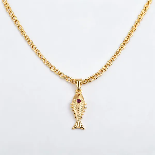 Gold_Stainless_Steel_Fish_Pendant_Necklace