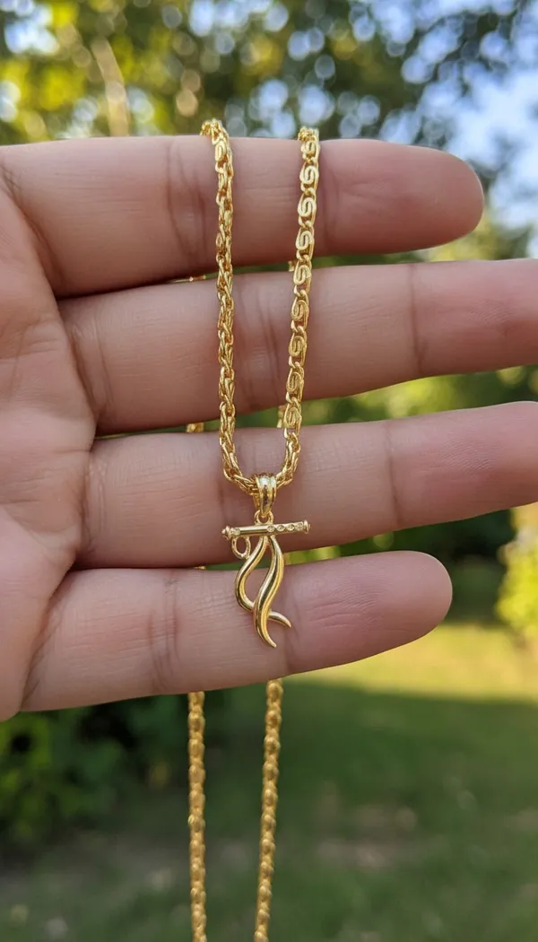 Gold_Stainless_Steel_Krishna_Flute_Pendant_Necklace