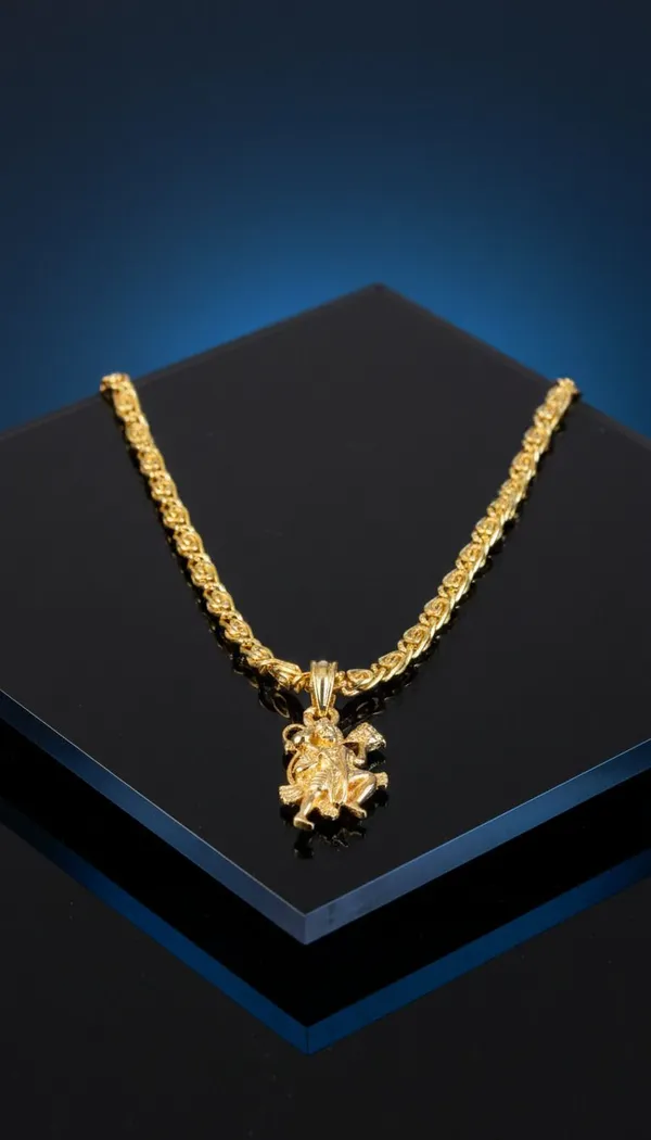 Gold_Stainless_Steel_Hanuman_Pendant_Necklace