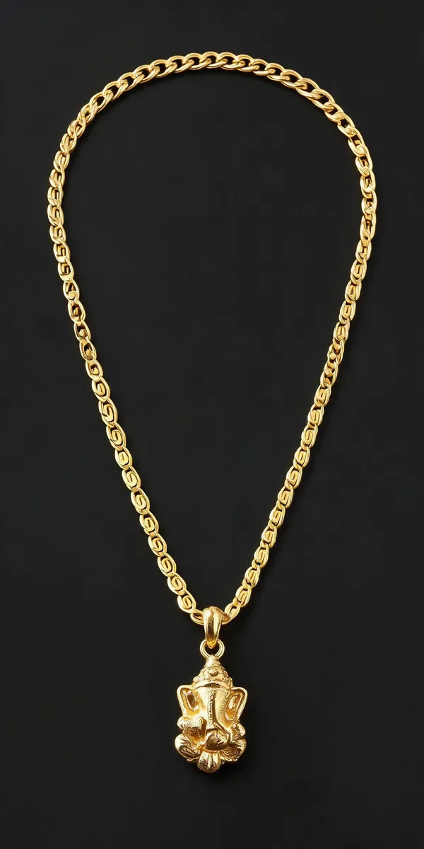 Gold_Stainless_Steel_Ganesha_Pendant_Necklace
