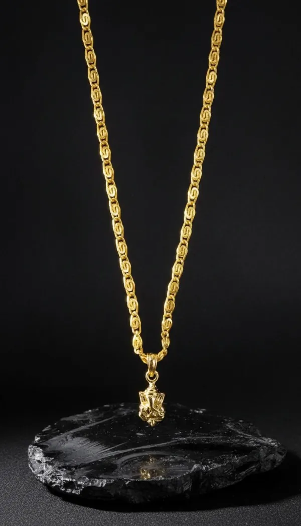 Gold_Stainless_Steel_Ganesha_Pendant_Necklace
