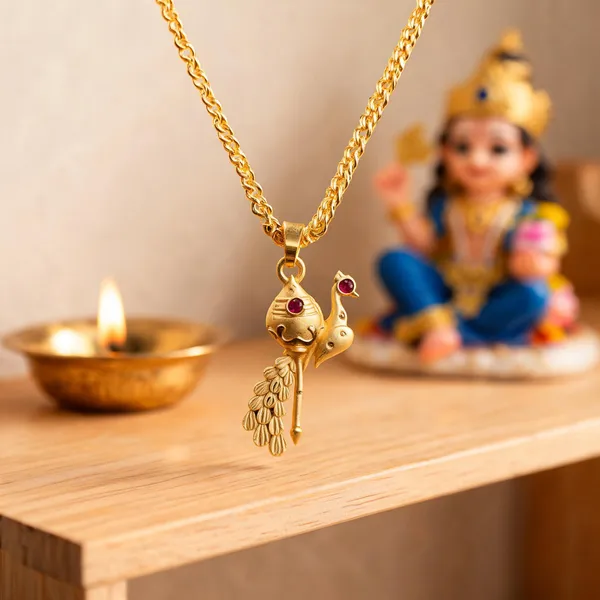 Gold_Stainless_Steel_Krishna_Pendant_Necklace