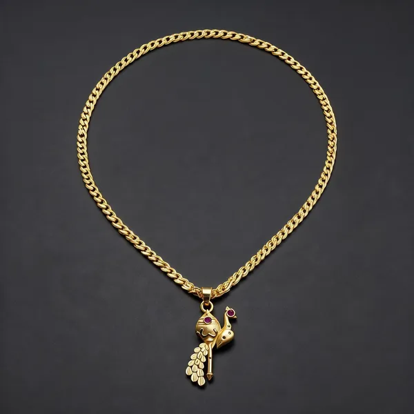 Gold_Stainless_Steel_Krishna_Pendant_Necklace