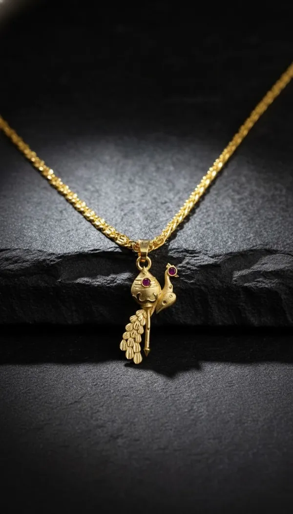 Gold_Stainless_Steel_Krishna_Pendant_Necklace