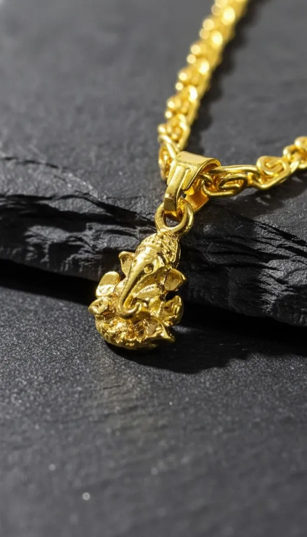 Gold_Stainless_Steel_Ganesha_Pendant_Necklace