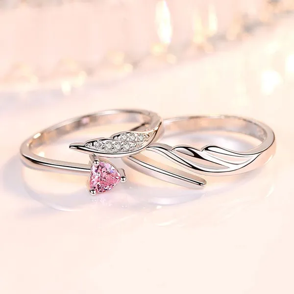 Pink_And_Silver_Stainless_Steel_Pink_Stone_Couple_Ring_Set