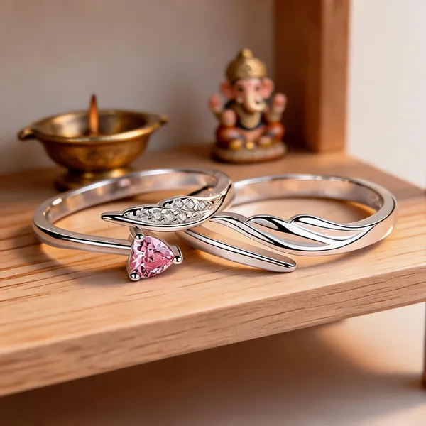 Pink_And_Silver_Stainless_Steel_Pink_Stone_Couple_Ring_Set