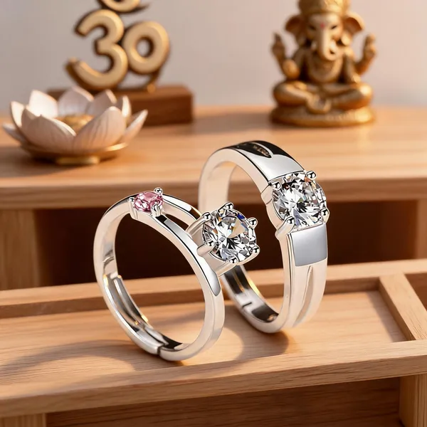 Silver_Stainless_Steel_Pink_Stone_Couple_Ring_Set