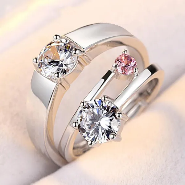 Silver_Stainless_Steel_Pink_Stone_Couple_Ring_Set