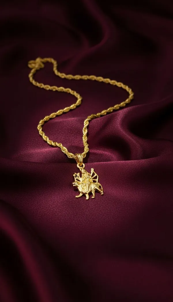 Gold_Stainless_Steel_Mata_Rani_Pendant_Necklace